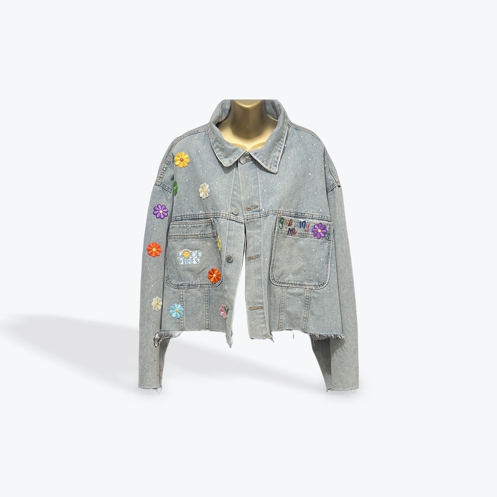 Floral Embroidered Denim Jacket